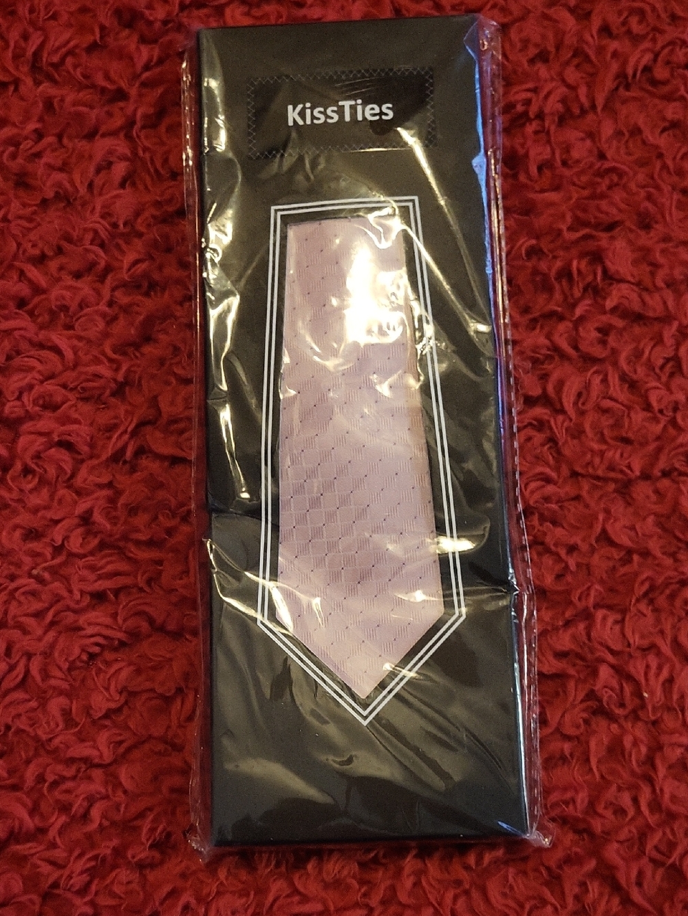 Men's Light Pink Tie - Classic Textured Design